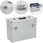 Caja de herramientas aluminio plateado 47x36x20 cm