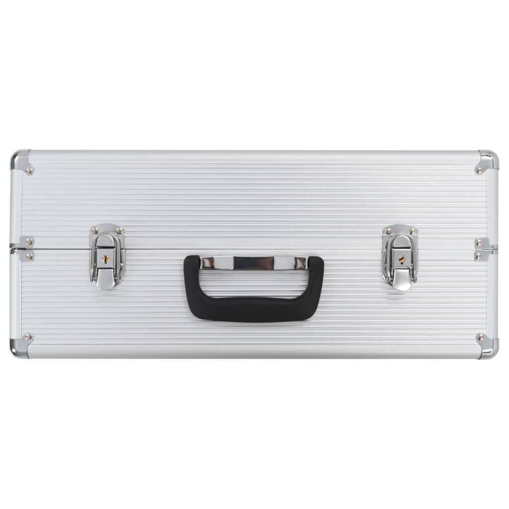 Caja de herramientas aluminio plateado 47x36x20 cm