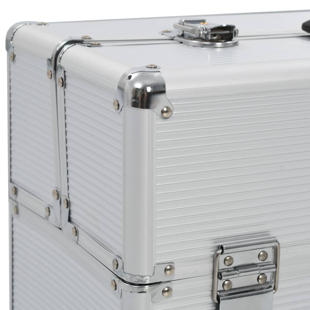 Caja de herramientas aluminio plateado 47x36x20 cm