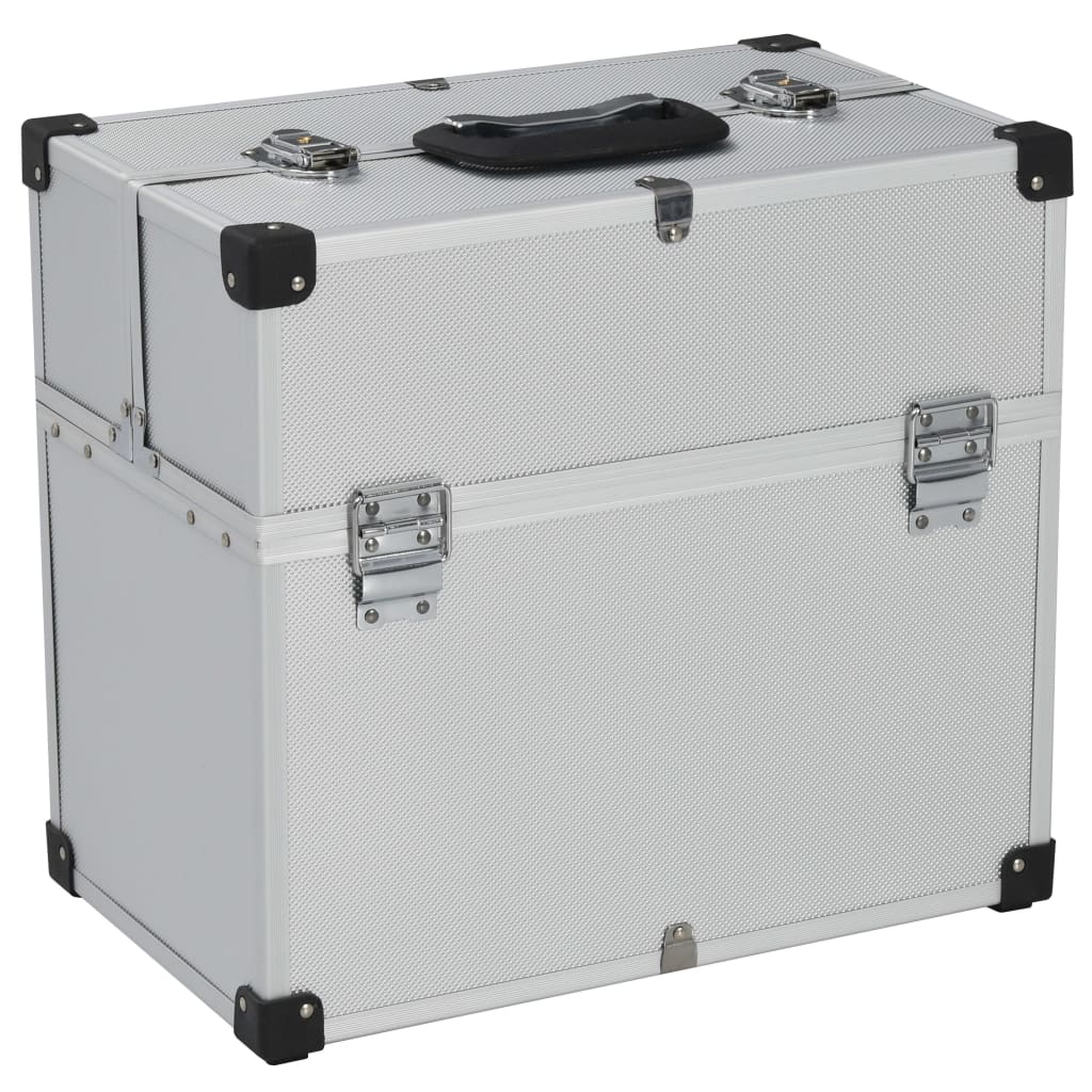 Caja de herramientas aluminio negro 38x22,5x34 cm