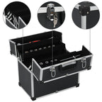Caja de herramientas aluminio negro 38x22,5x34 cm