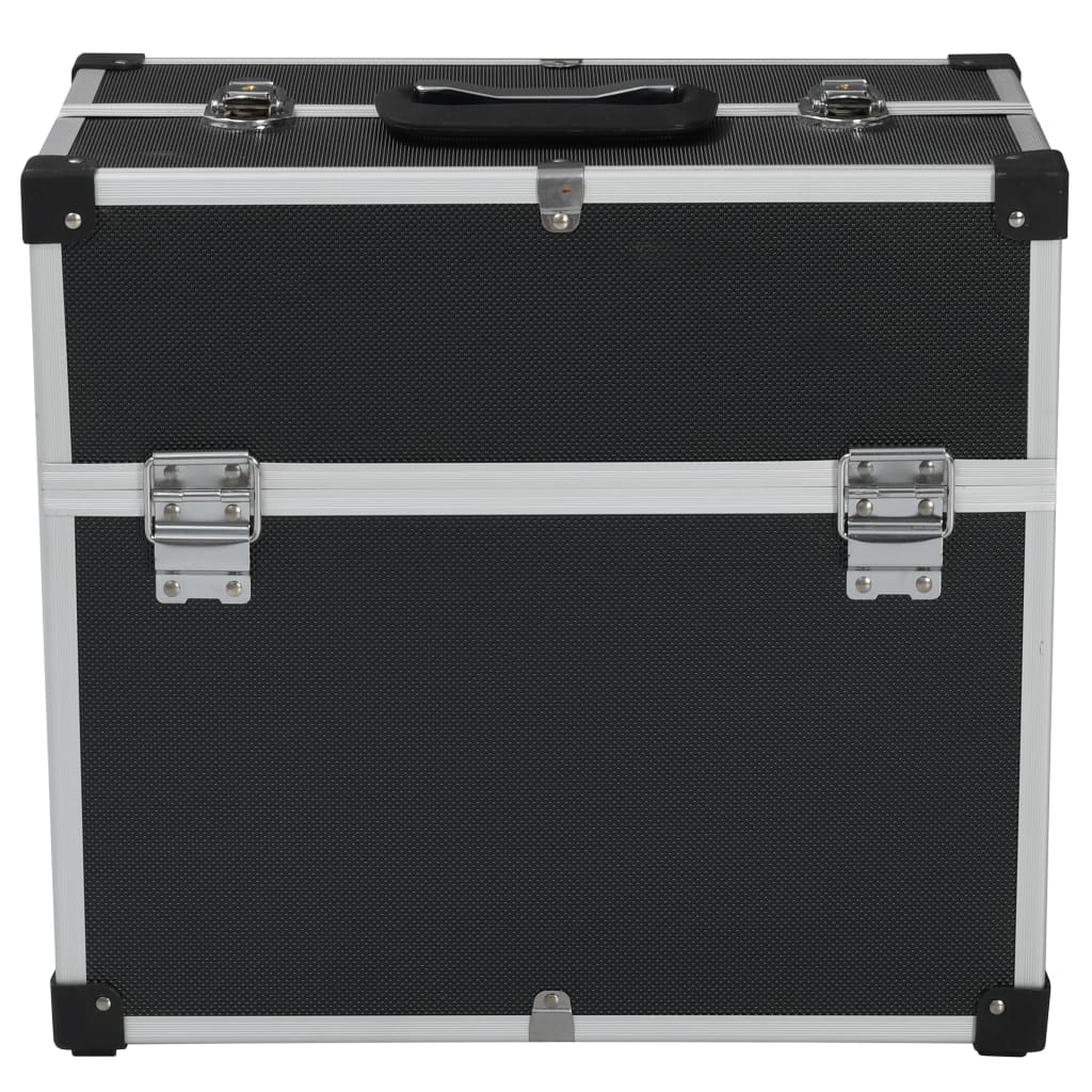 Caja de herramientas aluminio negro 38x22,5x34 cm