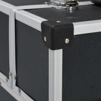 Caja de herramientas aluminio negro 38x22,5x34 cm