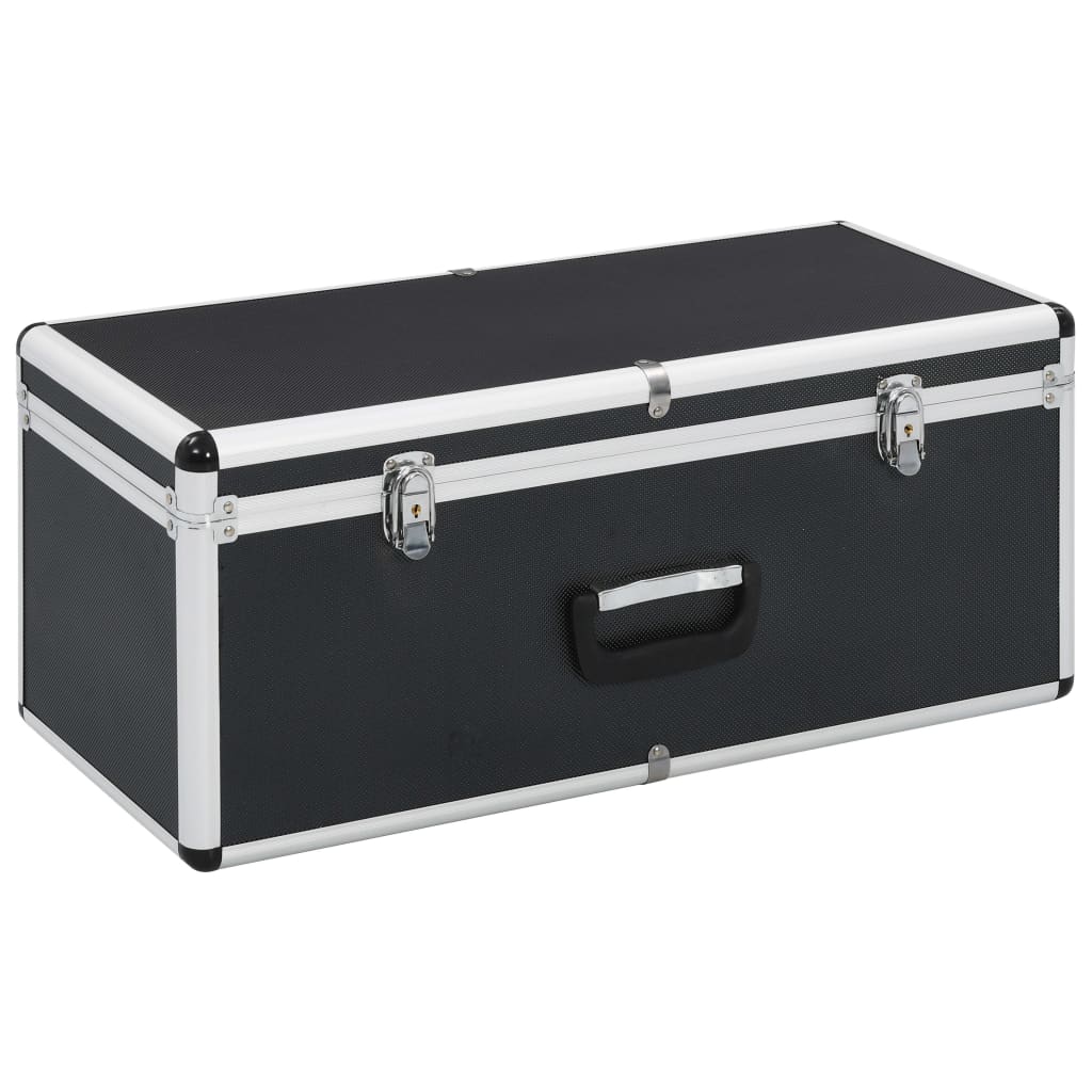 Cajas de almacenamiento 2 unidades aluminio negro
