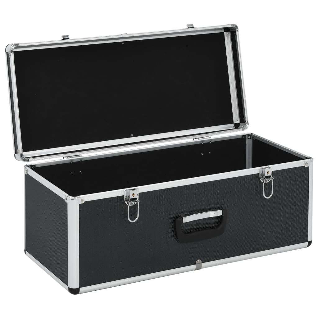 Cajas de almacenamiento 2 unidades aluminio negro