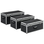 Cajas de almacenamiento 3 unidades aluminio negro