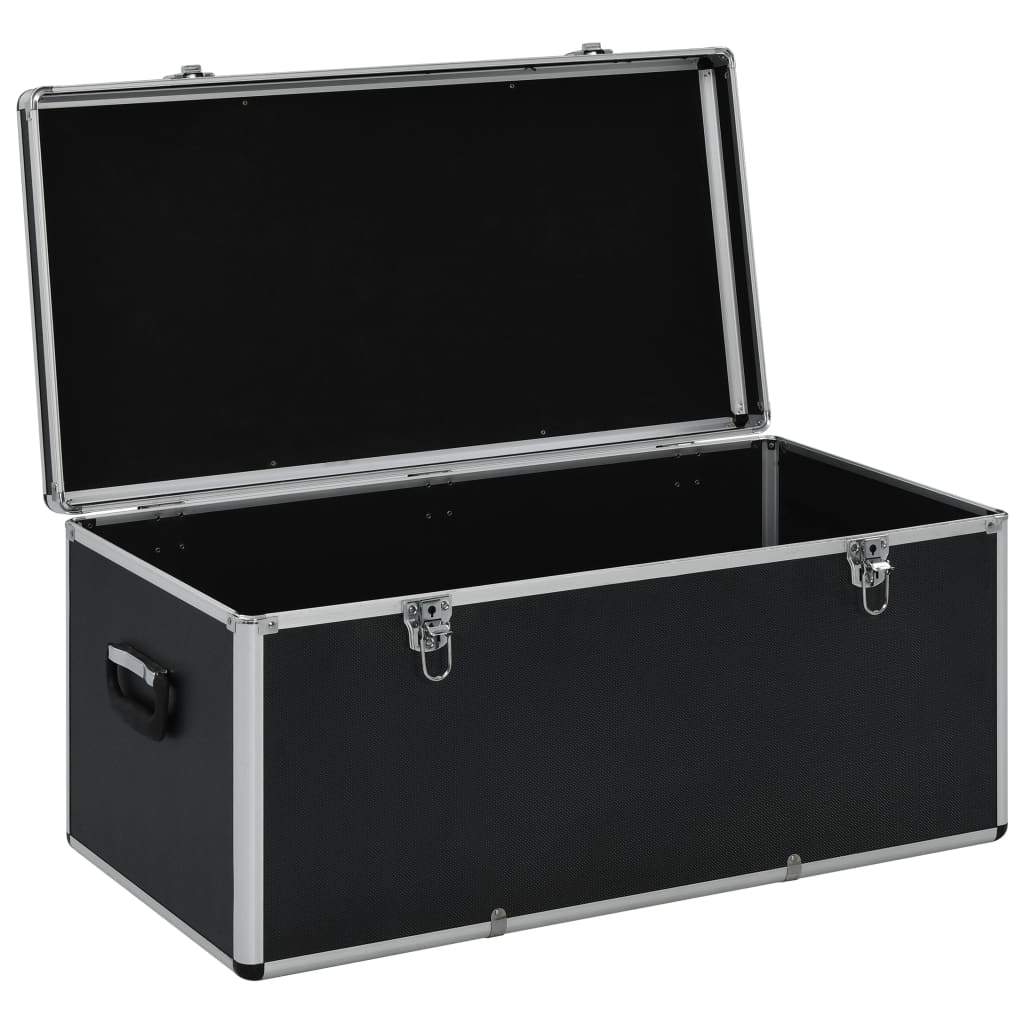 Cajas de almacenamiento 3 unidades aluminio negro