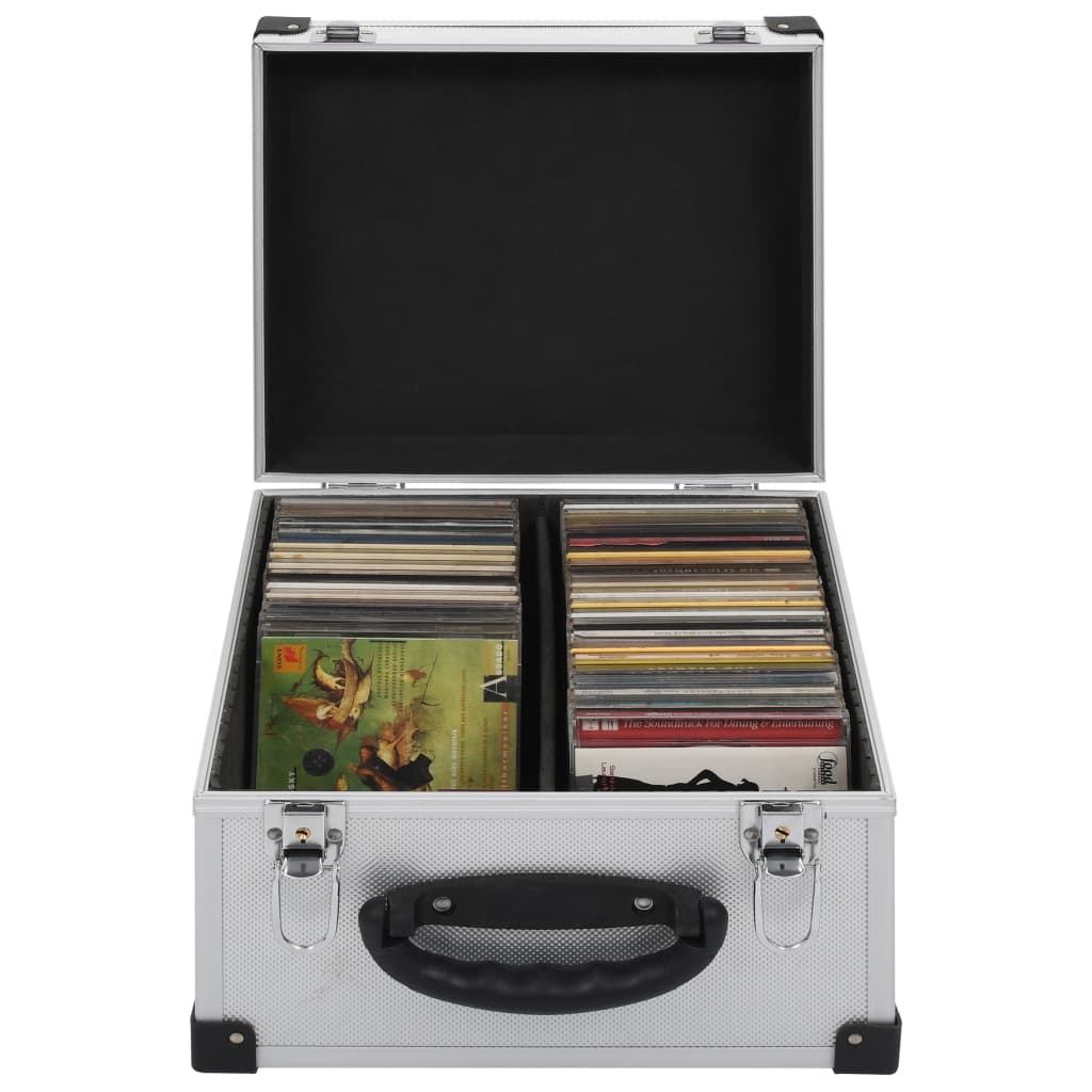 Case for 40 CDs, aluminum and black ABS