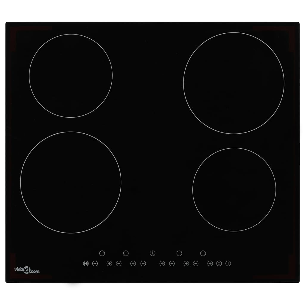 Placa vitrocerámica 4 quemadores control táctil 6000 W