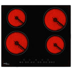 Placa vitrocerámica 4 quemadores control táctil 6000 W
