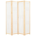 Biombo divisor de 4 paneles de tela color crema 160x170x4 cm