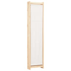 Biombo divisor de 4 paneles de tela color crema 160x170x4 cm
