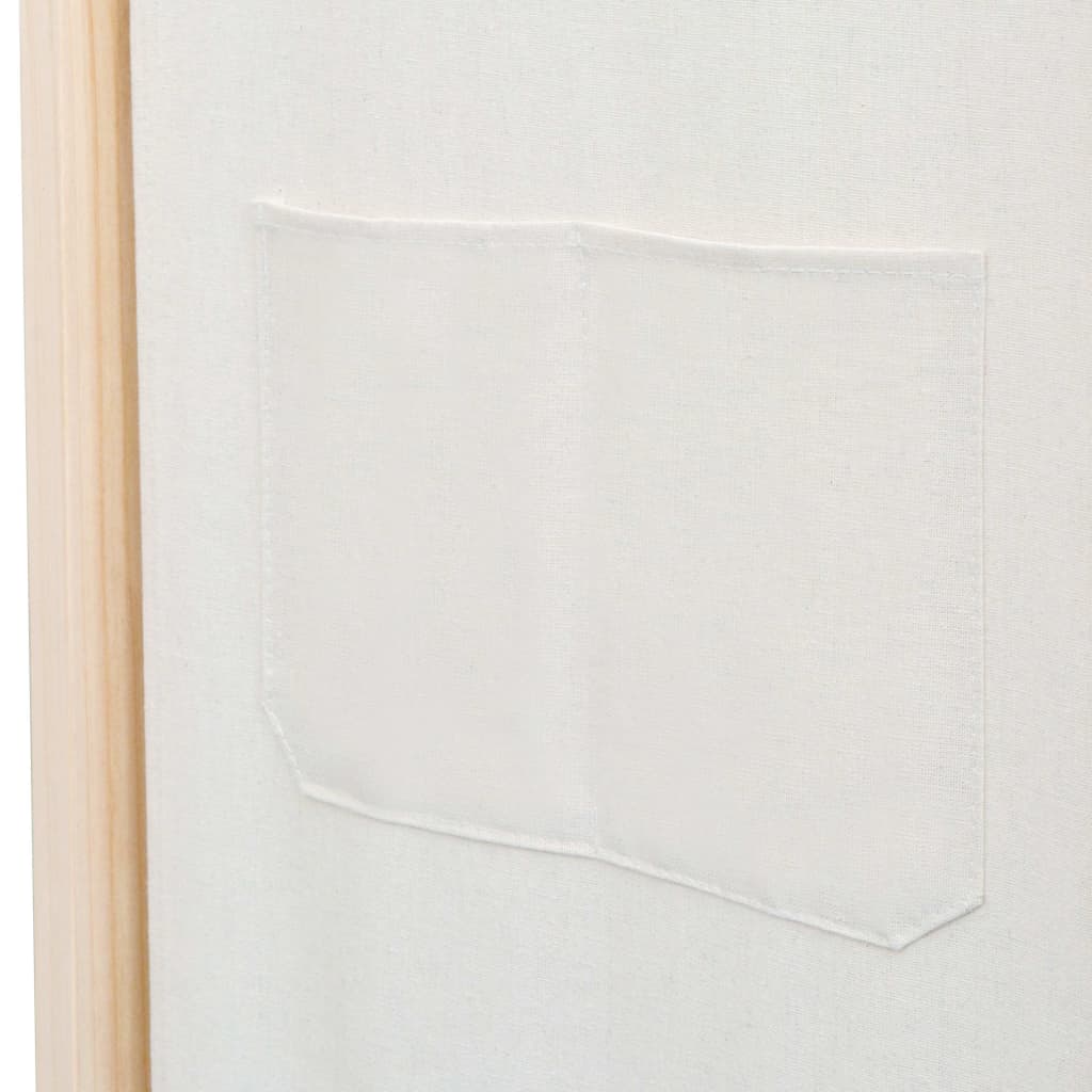 Biombo divisor de 4 paneles de tela color crema 160x170x4 cm