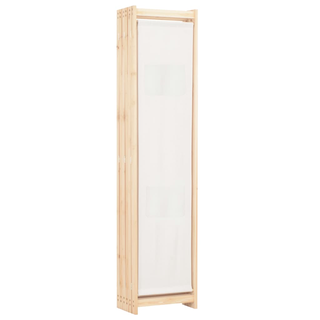 Biombo divisor de 6 paneles de tela color crema 240x170x4 cm