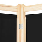 Biombo divisor 3 paneles de tela negro 120x170x4 cm