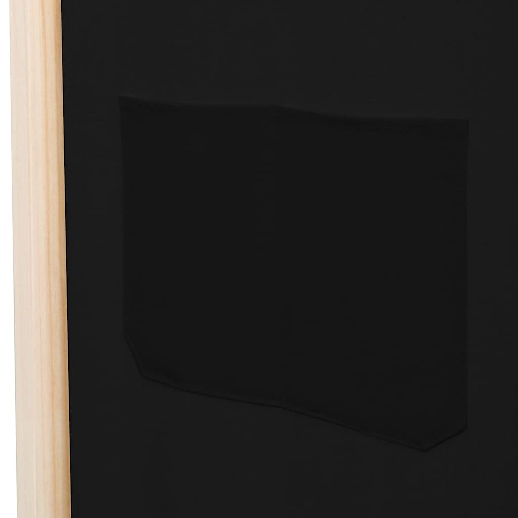 Biombo divisor 3 paneles de tela negro 120x170x4 cm