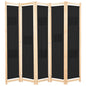 Biombo divisor 5 painéis de tecido creme 200x170x4 cm