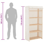 Armario de tela blanco 79x40x170 cm