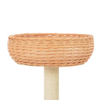 Rascador para gatos con poste de sisal madera natural de sauce