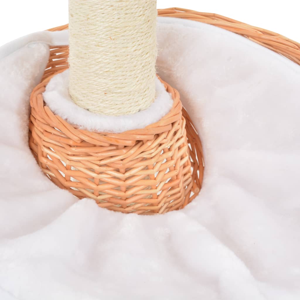 Rascador para gatos con poste de sisal madera natural de sauce