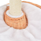 Rascador para gatos con poste de sisal madera natural de sauce