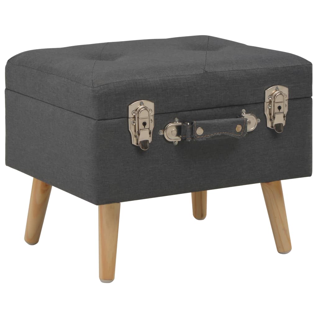 Fabric storage stool 40 cm beige