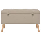 Taburetes de almacenamiento 3 piezas beige de tela