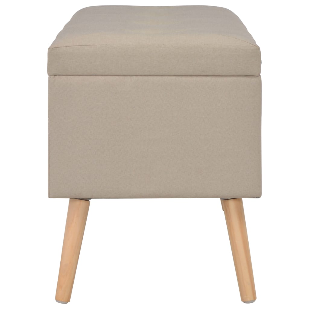 Taburetes de almacenamiento 3 piezas beige de tela