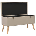 Taburetes de almacenamiento 3 piezas beige de tela