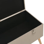 Taburetes de almacenamiento 3 piezas beige de tela