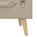 Taburetes de almacenamiento 3 piezas beige de tela