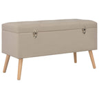 Taburetes de almacenamiento 3 piezas beige de tela