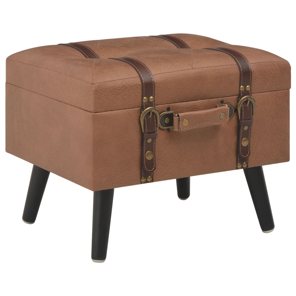 Fabric storage stool 40 cm beige