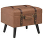 Fabric storage stool 40 cm beige