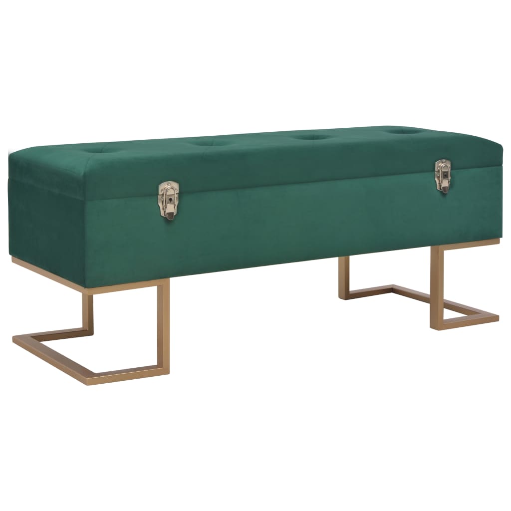 Banco con compartimento 105 cm beige de terciopelo