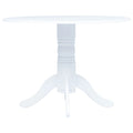 Mesa de comedor de madera maciza de caucho blanca 106 cm