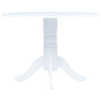 Mesa de comedor de madera maciza de caucho blanca 106 cm