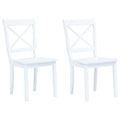 Sillas de comedor 2 unidades madera maciza de caucho blanco