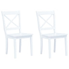 Sillas de comedor 2 unidades madera maciza de caucho blanco