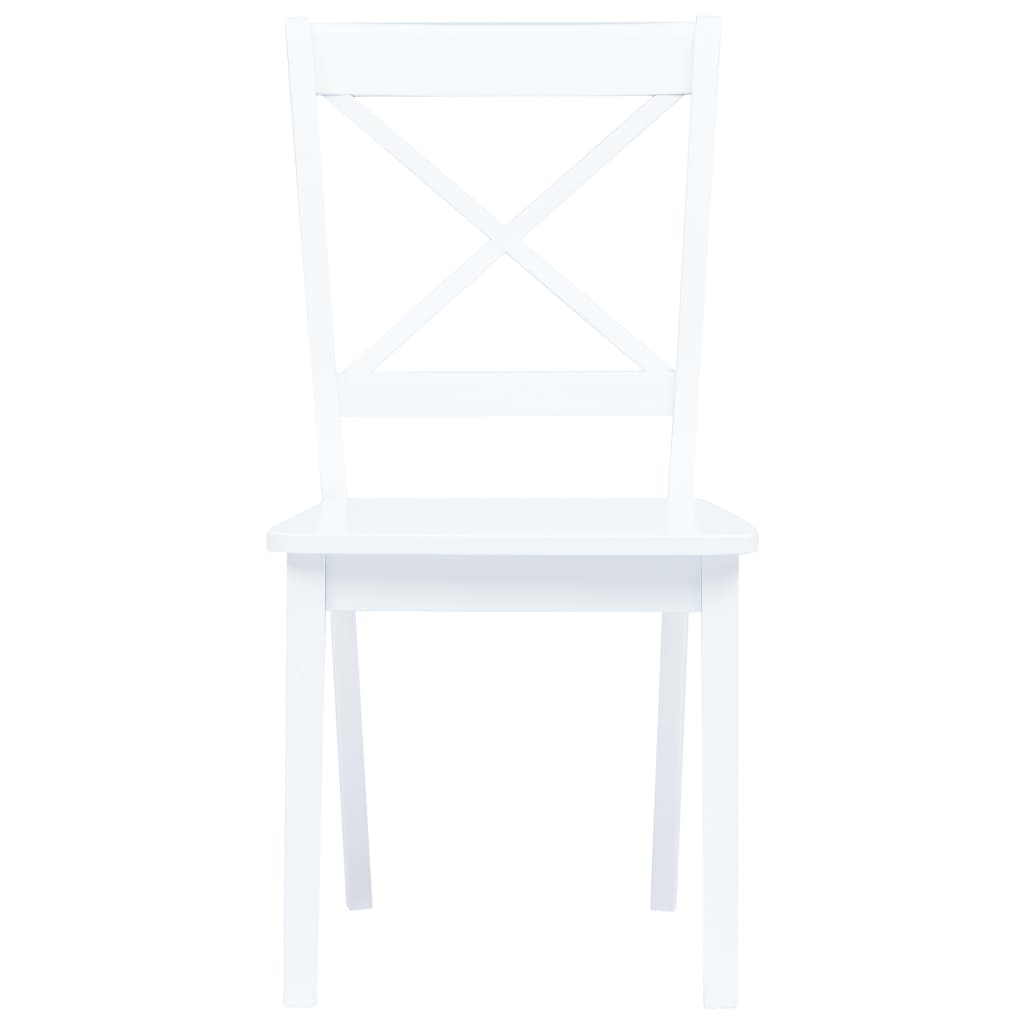 Sillas de comedor 2 unidades madera maciza de caucho blanco