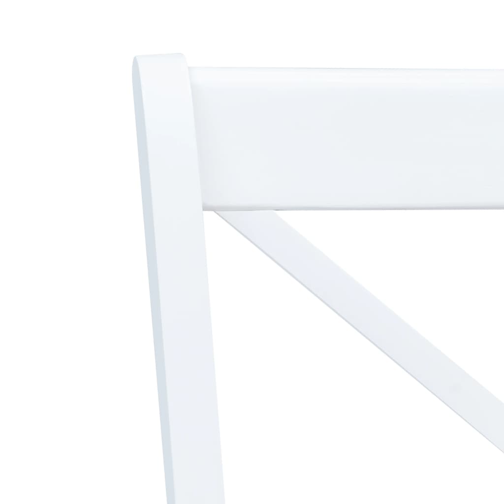 Sillas comedor 2 uds madera maciza caucho blanco y madera claro