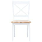 Sillas comedor 4 uds madera maciza caucho blanco y madera claro