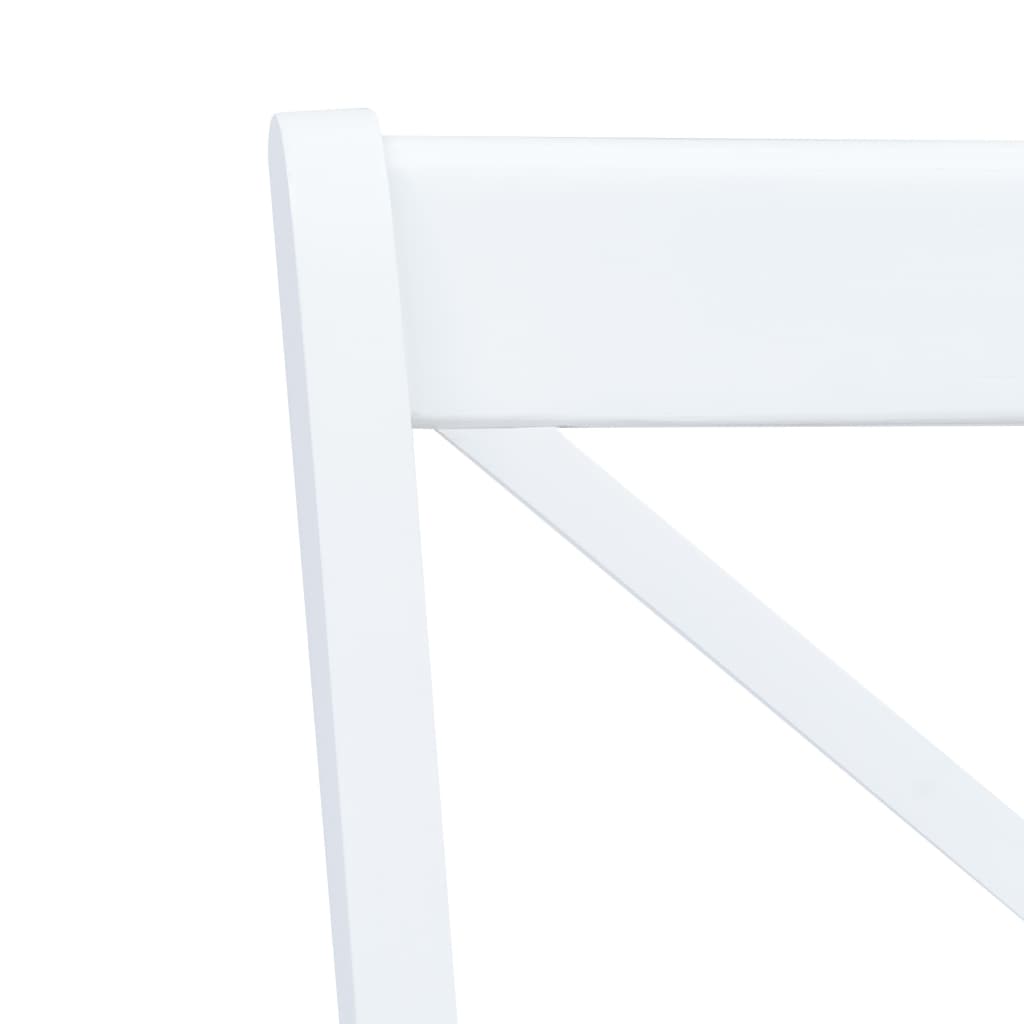 Sillas comedor 4 uds madera maciza caucho blanco y madera claro