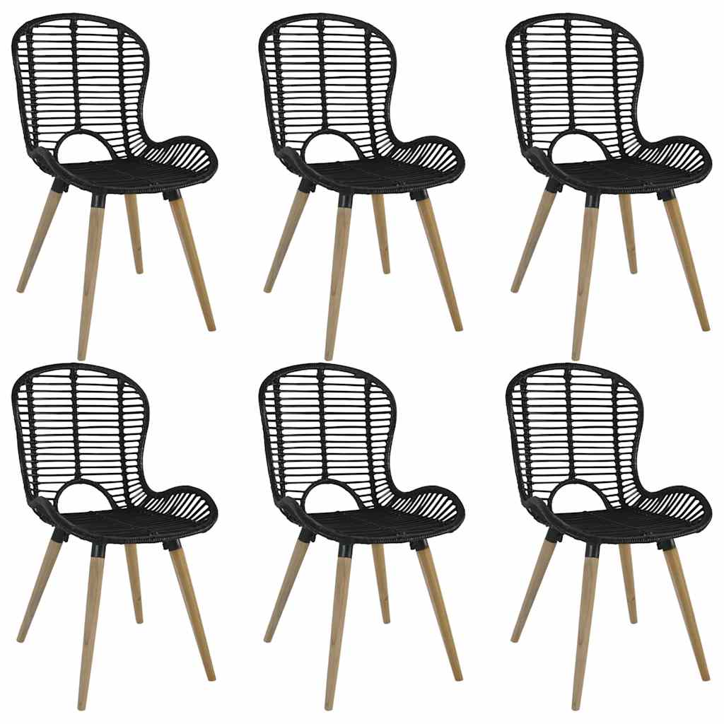 Sillas de comedor 2 unidades ratán natural marrón