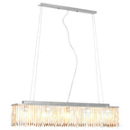 Lámpara de techo con cuentas de cristal plateado 104 cm E14