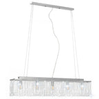 Lámpara de techo con cuentas de cristal plateado 104 cm E14