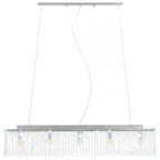 Lámpara de techo con cuentas de cristal plateado 104 cm E14
