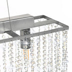 Lámpara de techo con cuentas de cristal plateado 104 cm E14