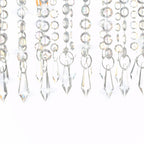 Lámpara de techo con cuentas de cristal plateado 104 cm E14