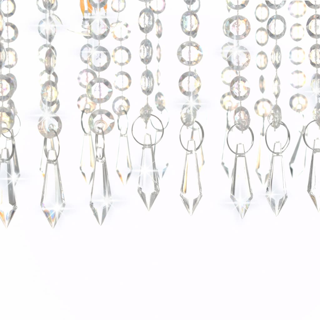 Lámpara de techo con cuentas de cristal plateado 104 cm E14